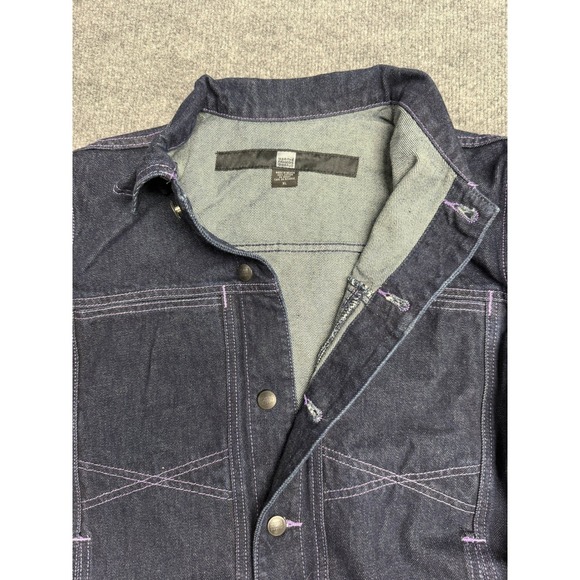 MARITHE FRANCOIS GIRBAUD Vintage‎ Womens XL Berry Denim X-Frame Jeans Jacket - Picture 4 of 12